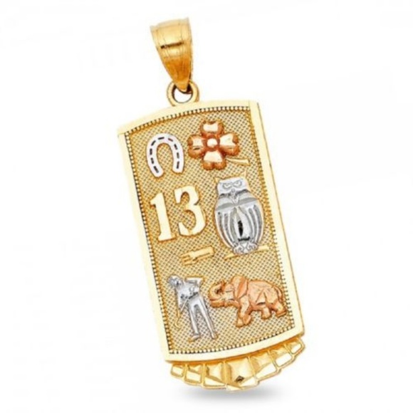 Jewelry - Solid Real 14k Yellow Gold good luck Pendant
